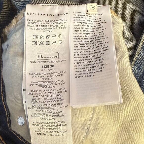 Stella McCartney Crystal Embellished Medium Wash Denim Jeans Size 30 - Picture 10 of 16